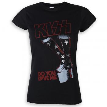 Kiss Women's Metallic T-Shirt - Do You Love Me - ROCK OFF L