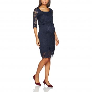 MAMALICIOUS Mlmivane June 3/4 Woven Lace Dress NF, Vestido para Mujer, Azul