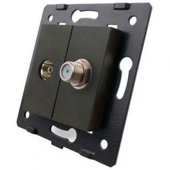 LEDBOX Mecanismo de empotrar TV + SAT, negro