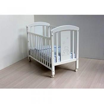 Cuna Madera Blanca 60X120 Lateral Abatible, 2 Alturas