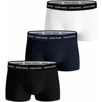 Björn Borg Cotton Stretch Trunk 3-Pack Men's Boxer Shorts - Black, White, Size XL