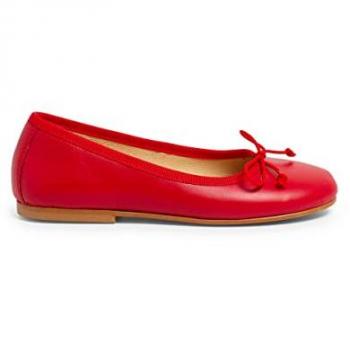 Bailarinas de niña Pisamonas de piel estilo clásico en colores variados, talla 39, color rojo