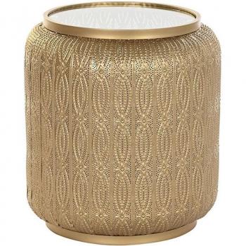 Mesita auxiliar metal luz 42x42x44 dorado
