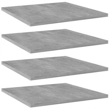 vidaXL Bookshelf Boards 4 pcs Concrete Grey 40x40x1.5 cm Engineered Wood