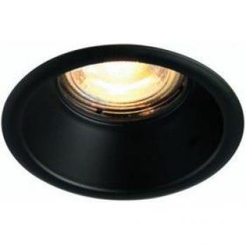 Downlight empotrable de baño Speculo GU10 de acero negro mate, vidrio, 1 luz, clasificación de fuego, IP65