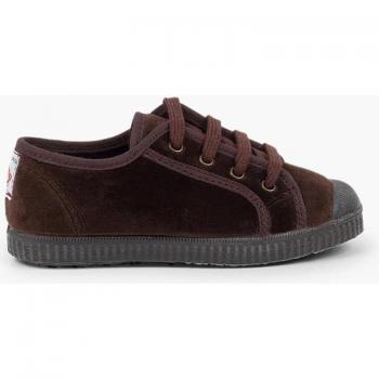 Zapatillas de lona de niños en terciopelo con cordones