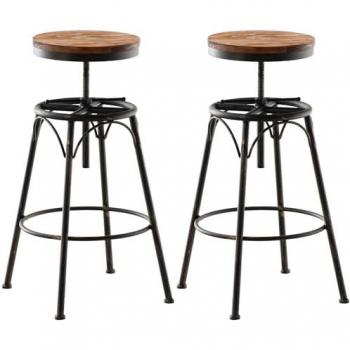Set de 2 taburetes industriales regulables en metal bronce Beam