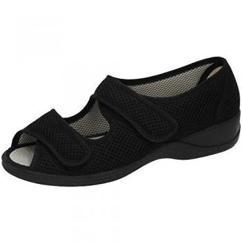 Zapatillas ortopédicas Doctor Cutillas para señora en color negro, modelo 21744, transpirable, sin cordones, de tela ancho