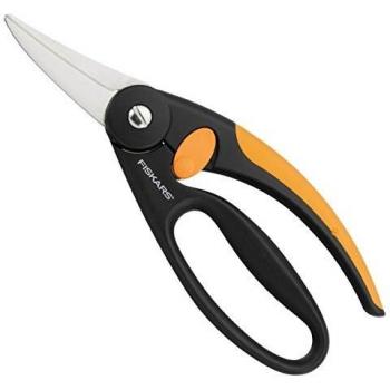 Fiskars Tijeras Universales con mango protector SP45, Longitud: 22 cm, Negro/Naranja, Elegance, 1001533