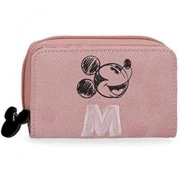 Disney Mickey The Blogger Cartera con Monedero Rosa 12,8x8,5x3 cms PVC y Poliéster