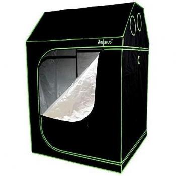 Carpa de cultivo 120 x 120 x 180 cm negra/verde para cultivo de plantas en interior - Zelsius