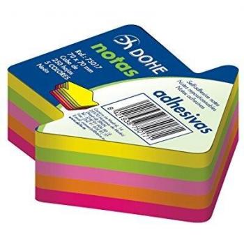 DOHE 75017 - Pack de 250 cubos de notas adhesivas en forma deflecha, 70 x 70 mm
