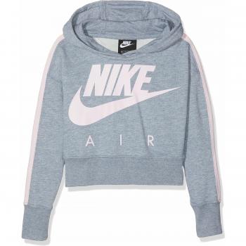 Nike G NSW Crop PE Air Sweatshirt, Niñas, Ashen Slate/htr/Pink Foam/Pin, XL