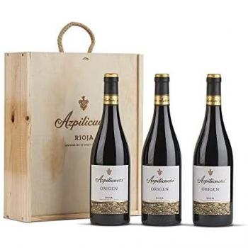 Azpilicueta Origen Caja de madera Premium 3 botellas D.O.Ca Rioja Vino - 750 ml