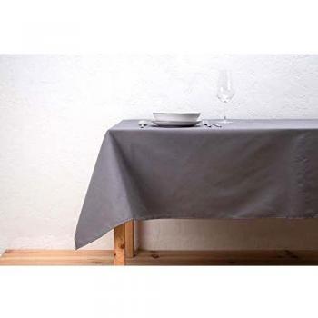 BOHEME Mantel Liso Color Gris Oscuro Antimanchas 140x140 cm