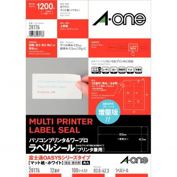 Procesador de Texto para PC Etiqueta Fujitsu OASYS Tipo 12 Páginas 100 Hojas 28176 A-One Blanco