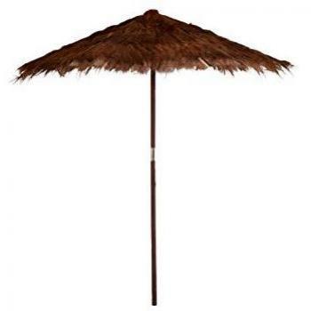Parasol Grande Hoja de Cocotero Marrón 250x250x270 cm con Estructura de Madera Sólida