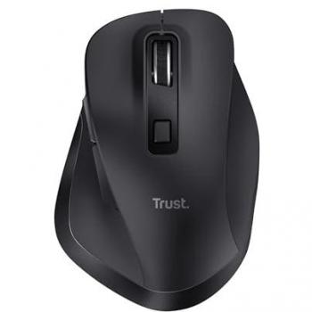 Ratón inalámbrico Trust Fyda multidevice 2400 DPI Bluetooth y RF, óptico, ergonómico, negro
