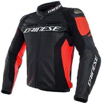 Dainese Racing 3 Perf. Leather Jacket, Rojo, 52