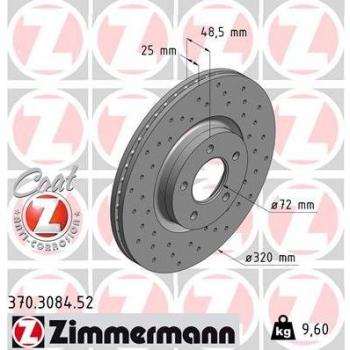 Disco de freno ZIMMERMANN 370.3084.52