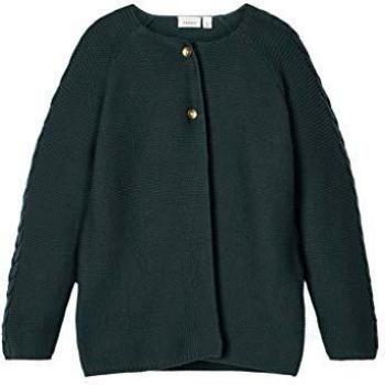 NAME IT Chaqueta de punto para niña con patrón de punto trenzado. Verde – Green Gables 92 cm