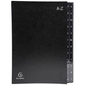 Carpeta de escritorio Exacompta A-Z, 24 compartimentos, negro, formato DIN A4