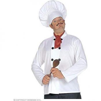 Set de Chef Profesional - Disfraz Blanco, Negro y Rojo con Gorro, Chaqueta y Pañuelo para Carnaval