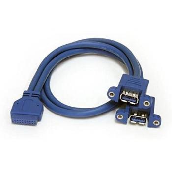StarTech.com 50cm USB 3.0 Internal Multi-Port Panel Cable - 2 Port USB to Motherboard Header Extension Adapter