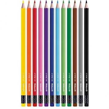 Lápices de Color Radierables Multicolor - 12 Piezas (Sechskant, FSC)