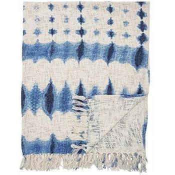 Bloomingville Colcha, azul, algodn