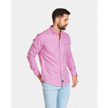 CAMISA DE HOMBRE OXFORD REGULAR CUADROS ROSA