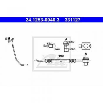 ATE 24.1253-0040.3 Brake Hose