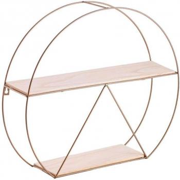 Estantería de Pared Circular Vinthera Natural/Dorado 40x50x12 cm