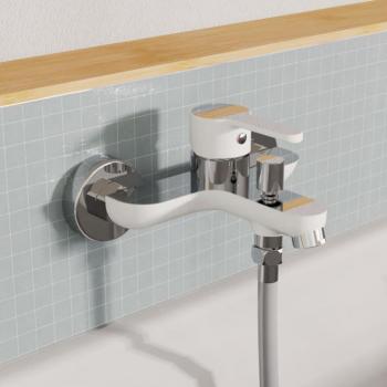 Grifo Monomando de Baño Diziani Cromado Blanco Eisl