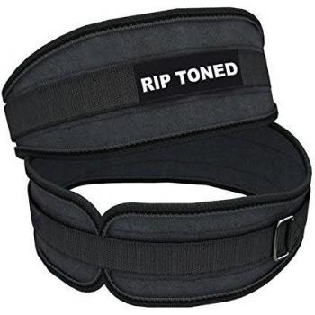 Lifting Belt By Rip Toned - 4.5 Inch Weightlifting Back Support & Bonus Ebook - For Powerlifting, Crossfit, Bodybuilding, Strength & Weight Training, MMA - Lifetime Warranty