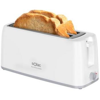 Tostadora Solac TL5421 1200W 2 Ranuras Blanco, 1200 W, dos ranuras largas, selector de 6 niveles, sistema autocentrado, elevación extra, bandeja recoge migas extraíble