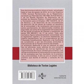 Legislación penitenciaria - Editorial Tecnos