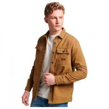 Sobrecamisa de Lona Workwear Marrón para Hombre, Algodón Orgánico, Sostenible, Manga Larga