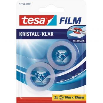 Cinta adhesiva transparente Tesa, 2 rollos de 10 m x 19 mm, blíster
