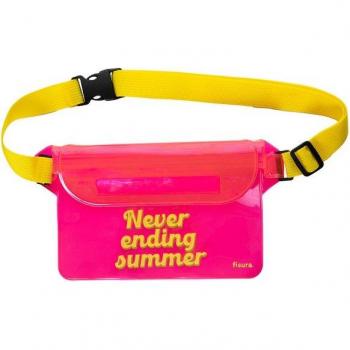 Riñonera estanca Fisura Never Ending Summer Rosa - Riñonera impermeable con cinturón ajustable, dimensiones 22,5 cm x 12,5 cm