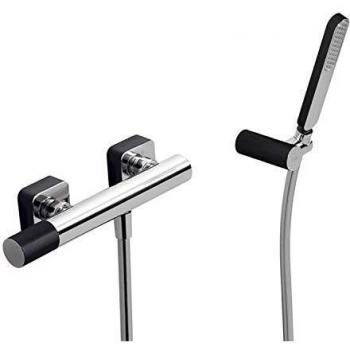 Tres Griferia - Monomando Ducha Ducha De Mano Anticalcárea Con Soporte Orientable Y Flexo Satin