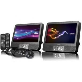 Lenco DVP-938 X2 - Pack de 2 reproductores de DVD portátiles USB, negro