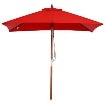 Parasol Rectangular Inclinable de Madera y Poliéster Alta Densidad 2x1,5x2,3 m Rojo