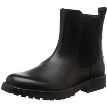 Clarks Kids Rhea Amber Jnr, Botas Chelsea para Niñas, Negro