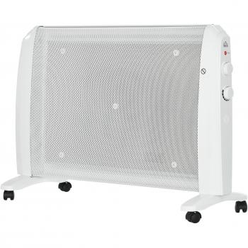 Calefactor Eléctrico HOMCOM 1000W/2000W Radiador de Mica con 2 Niveles de Potencia y Termostato Regulable