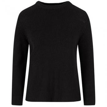 Urban Classics Ladies Rib Knit Jumper - Black, Size S, 50% Cotton, 50% Polyacrylic, Knitwear