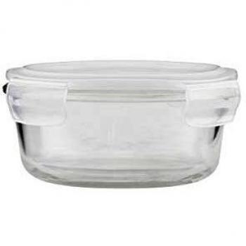 House Doctor Almacenamiento con Tapa, Redondo, Transparente, Altura, diámetro, Juego de 2 Unidades, h: 7 cm, Dia: 16 cm