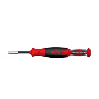 Destornillador con cargador LiftUp 25 magnético Wiha en surtido con 12 bits de 1/4 en blíster (38605)