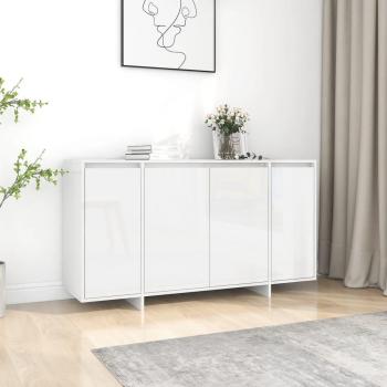 Aparador blanco pulido 135x41x75 cm en conglomerado