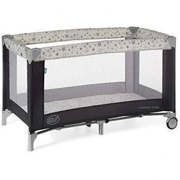 Innovaciones MS 630133- Cuna de viaje 120 x 60 cm, bebe, incluido colchóncito y bolsa de transporte, de 0+ meses hasta 15 kg, plegado y montaje fácil. Es ligera y estable - Azul/Gris